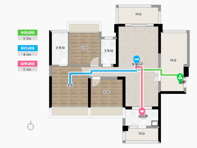 广西壮族自治区-来宾市-地王华府-96.04-户型库-动静线