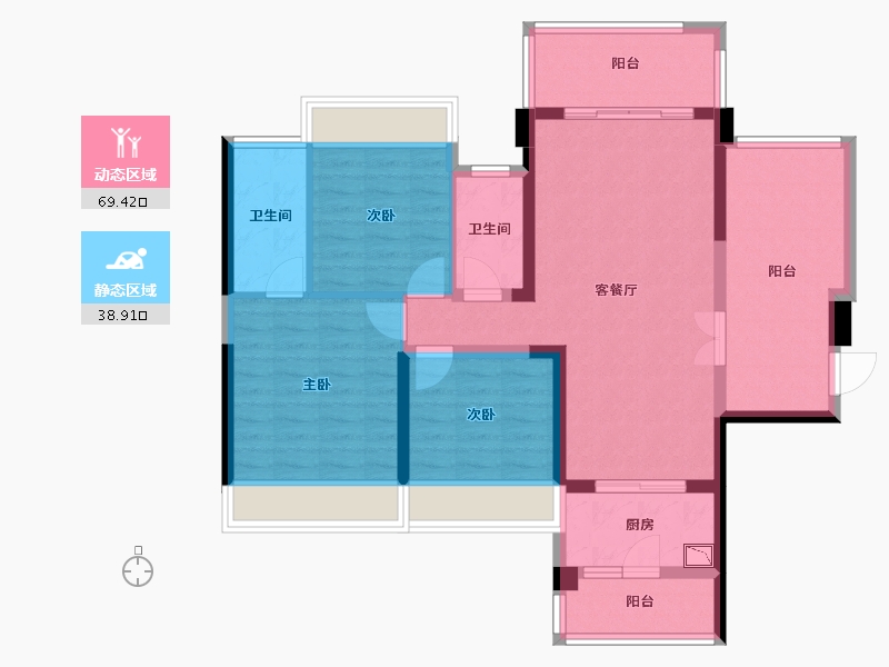 广西壮族自治区-来宾市-地王华府-96.04-户型库-动静分区