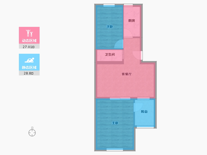 北京-北京市-芍药居2号院8号楼-49.59-户型库-动静分区