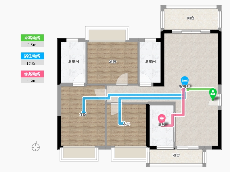 广东省-东莞市-万科东新翡翠松湖-87.43-户型库-动静线