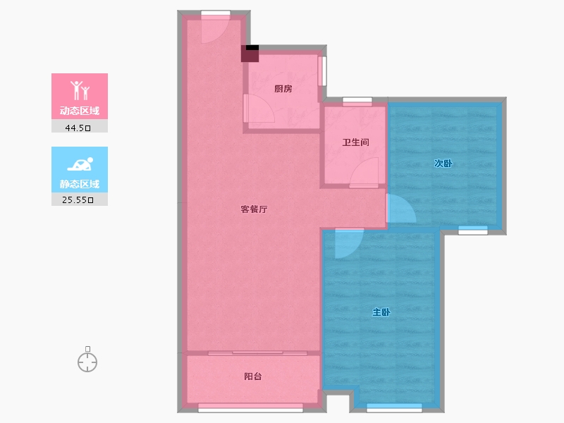 浙江省-宁波市-东邑锦苑-63.56-户型库-动静分区