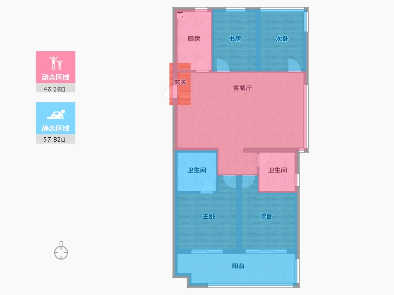 安徽省-合肥市-中梁力高云湖印-92.80-户型库-动静分区