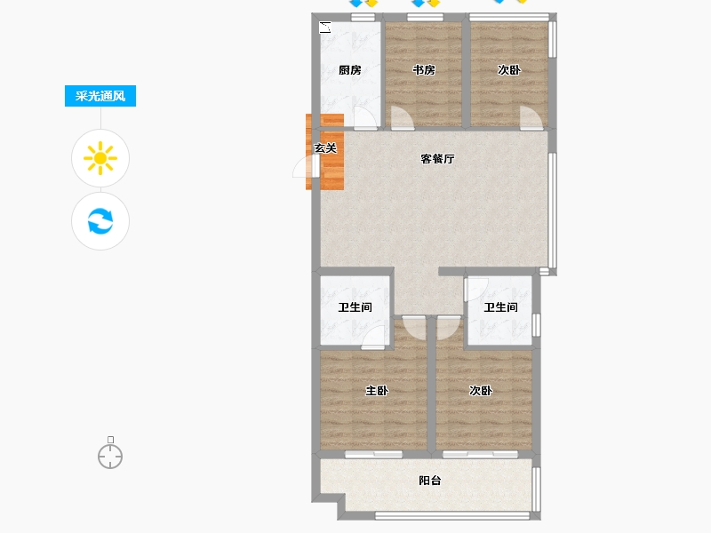 安徽省-合肥市-中梁力高云湖印-92.80-户型库-采光通风