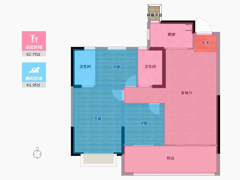 安徽省-合肥市-�嘣猛�-96.00-户型库-动静分区