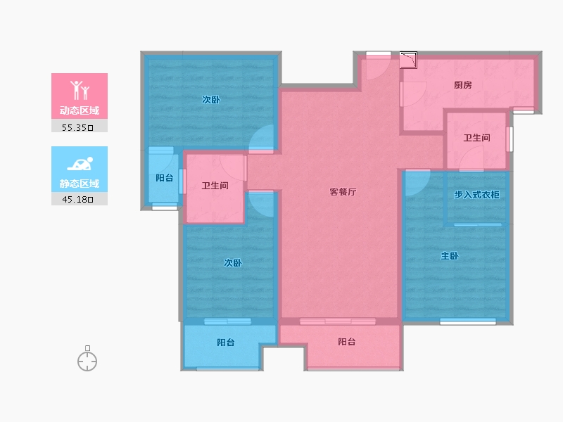 福建省-泉州市-泉州中骏商城-89.68-户型库-动静分区