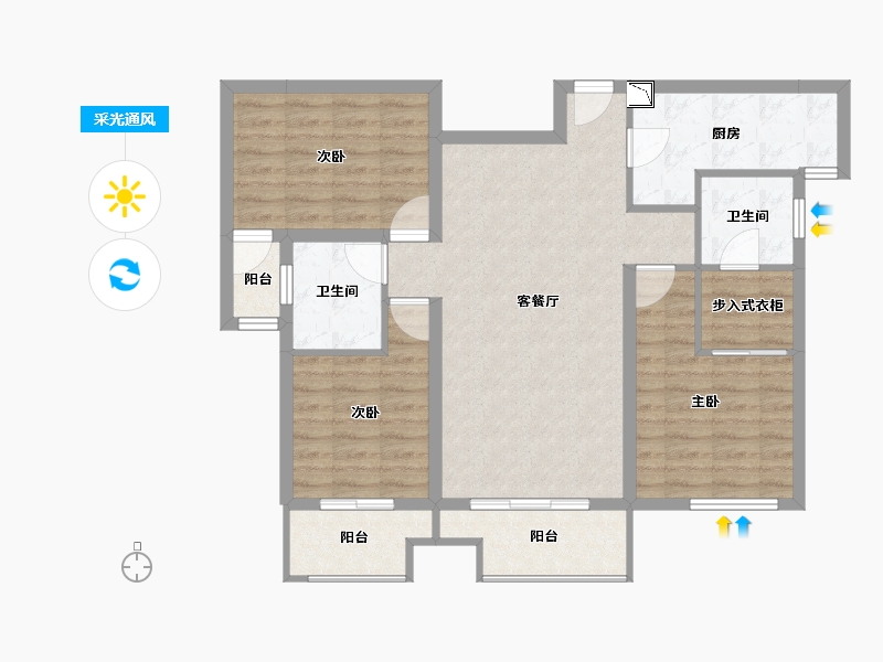 福建省-泉州市-泉州中骏商城-89.68-户型库-采光通风