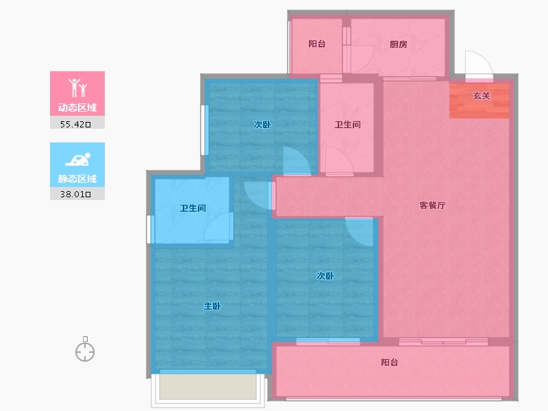 四川省-成都市-中海天府里-83.95-户型库-动静分区