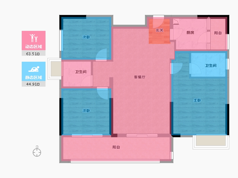 四川省-成都市-金强悦府-96.58-户型库-动静分区