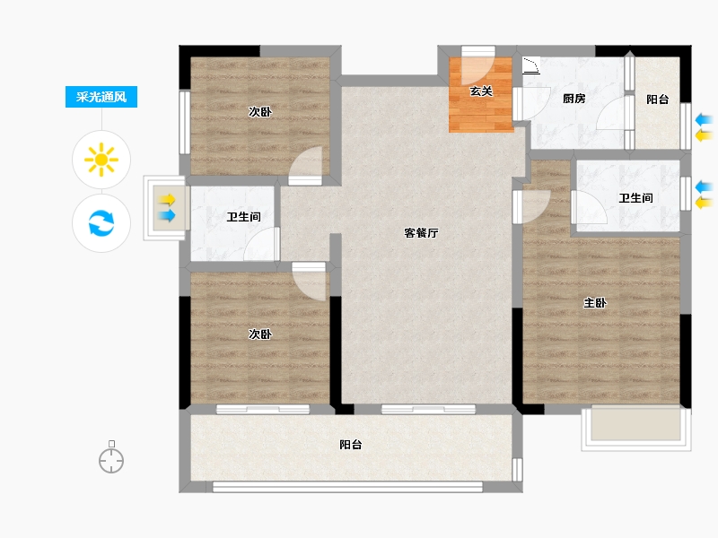 四川省-成都市-金强悦府-96.58-户型库-采光通风