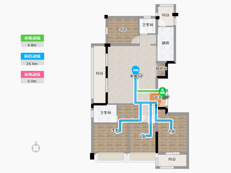 浙江省-杭州市-华夏四季-114.12-户型库-动静线