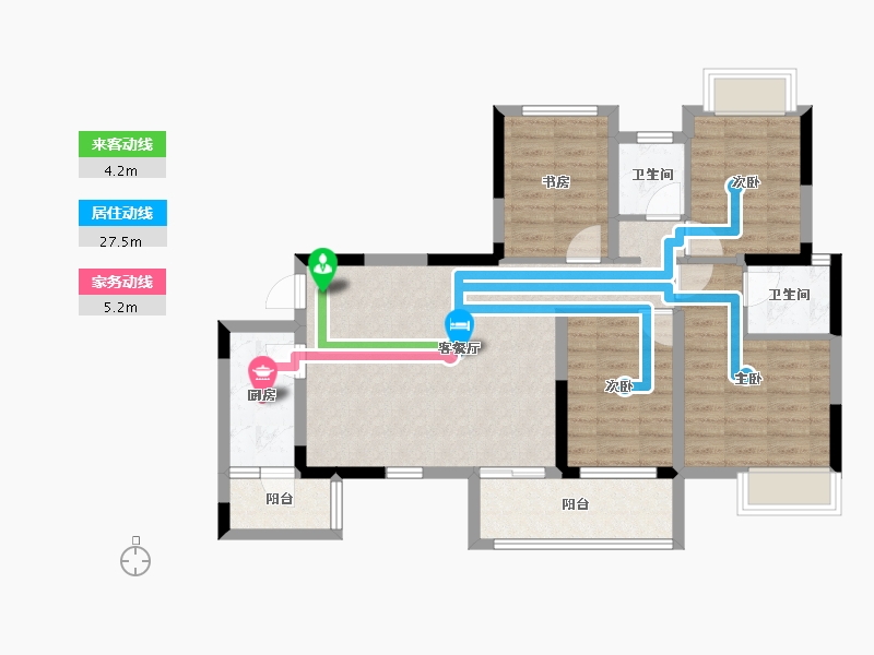 四川省-成都市-武阳郡邸-85.93-户型库-动静线