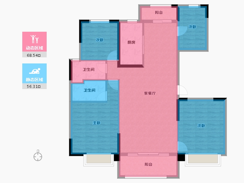 山西省-大同市-广灵碧桂园-113.04-户型库-动静分区