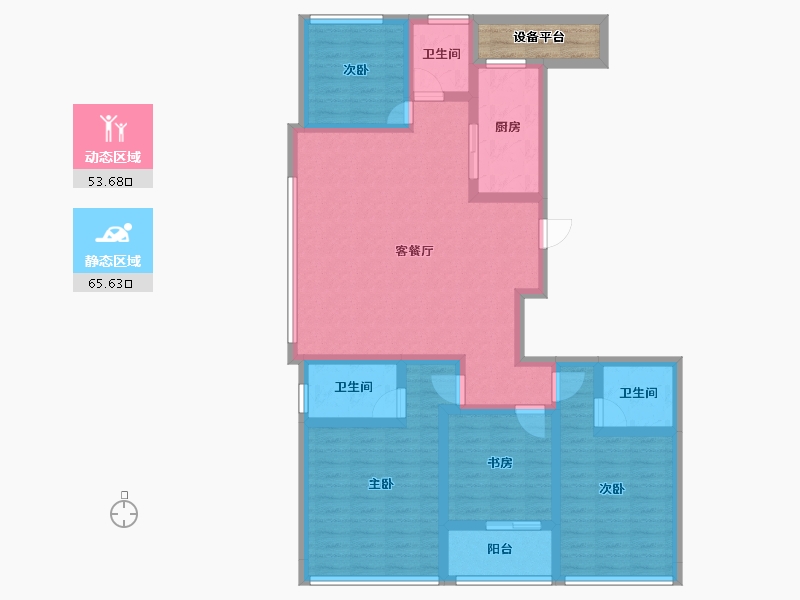 浙江省-杭州市-臻城幸福里-108.45-户型库-动静分区