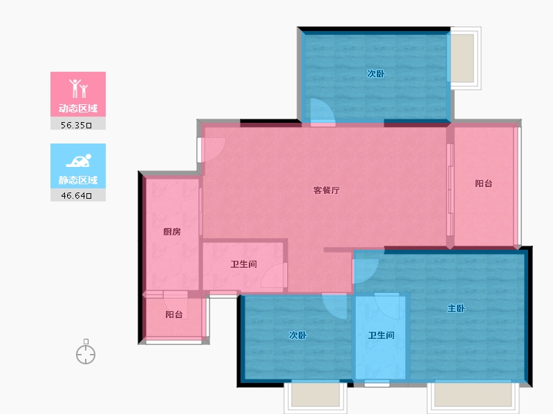 广东省-湛江市-碧海金岸花园-93.06-户型库-动静分区