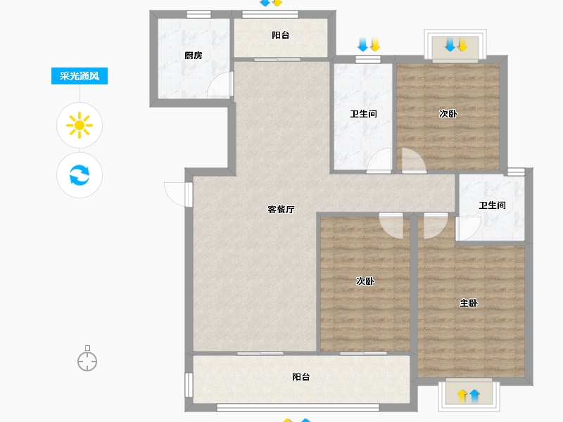 湖北省-随州市-应山府-111.57-户型库-采光通风