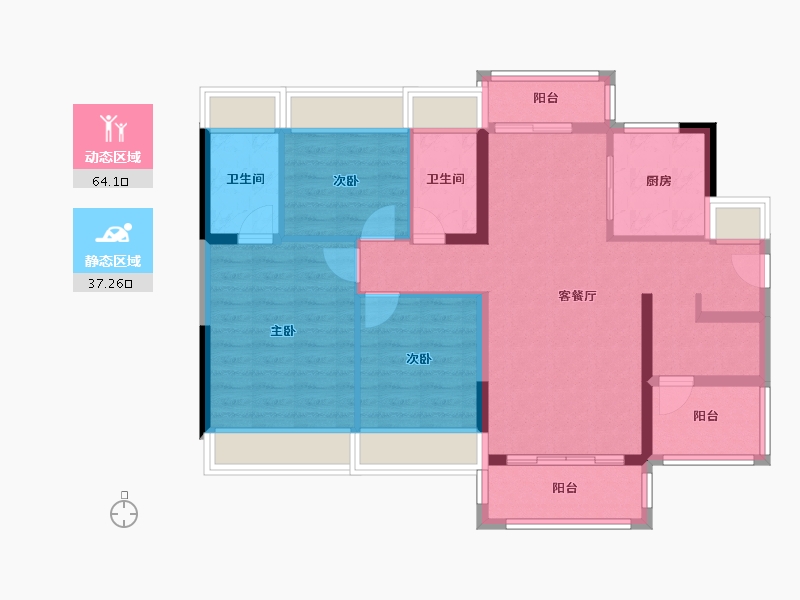 广东省-河源市-龙光城-90.29-户型库-动静分区