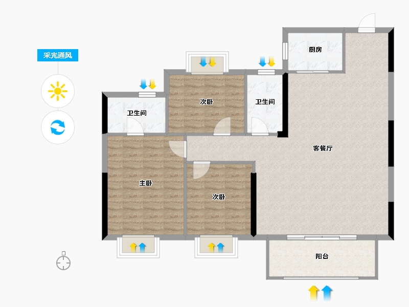 福建省-福州市-融侨悦府-110.00-户型库-采光通风