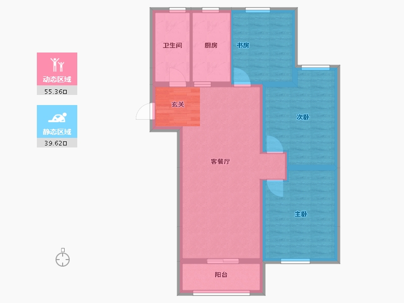 江苏省-徐州市-卓达春天-85.12-户型库-动静分区