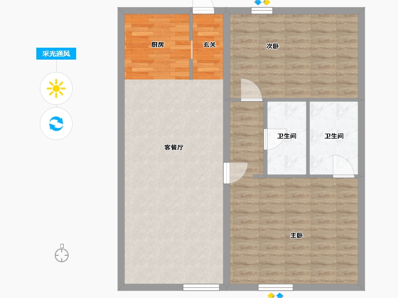 Florida-Hillsborough-Dauphine Apartments-84.55-户型库-采光通风