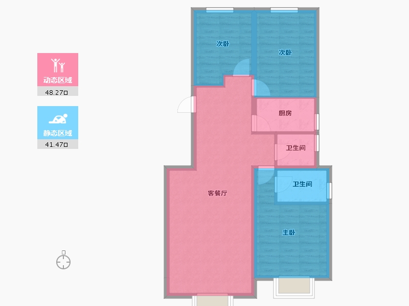 吉林省-长春市-德辉首府-80.65-户型库-动静分区