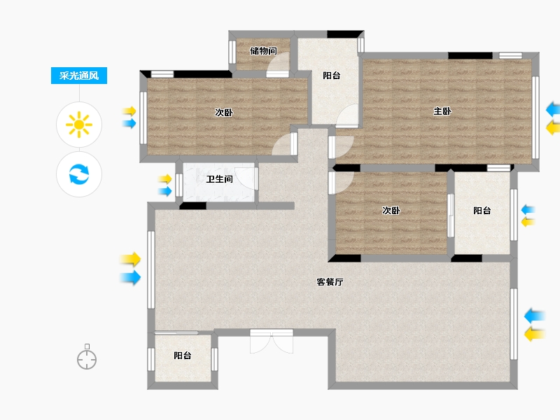 湖南省-张家界市-天门壹号-126.42-户型库-采光通风