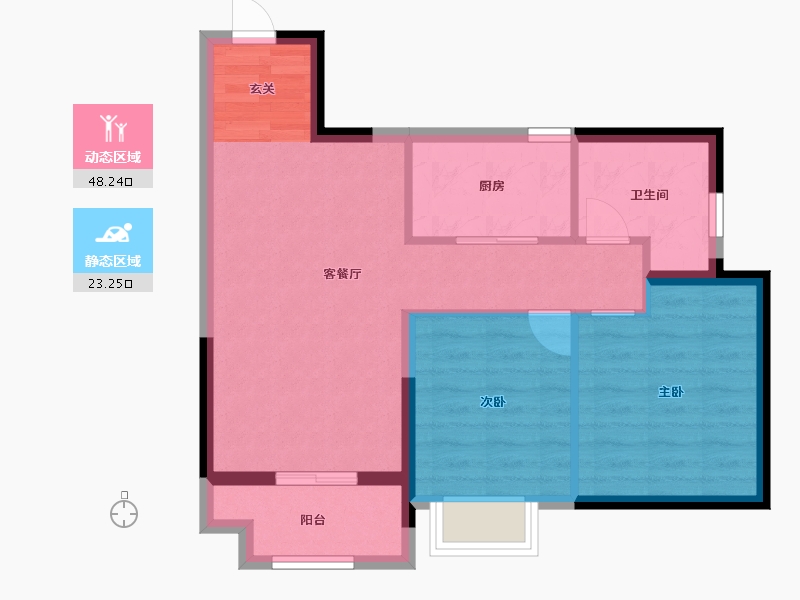 湖北省-武汉市-顶�L国际城・星耀-64.01-户型库-动静分区