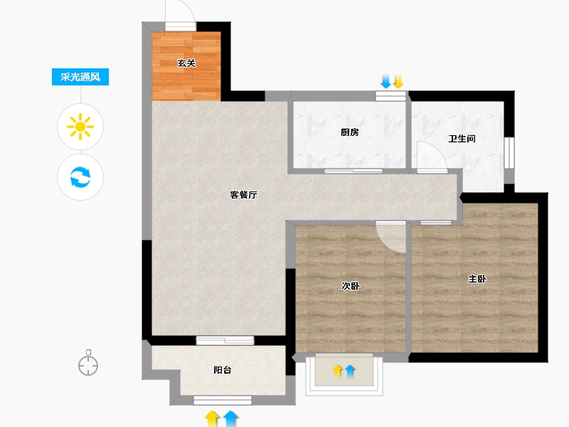 湖北省-武汉市-顶�L国际城・星耀-64.01-户型库-采光通风