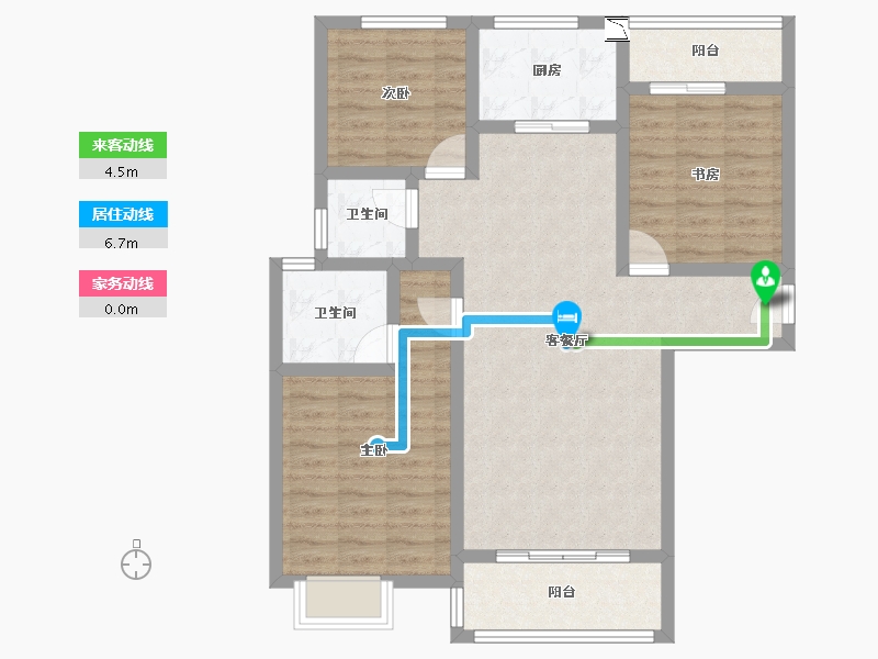 陕西省-西安市-天鹅湖-90.25-户型库-动静线