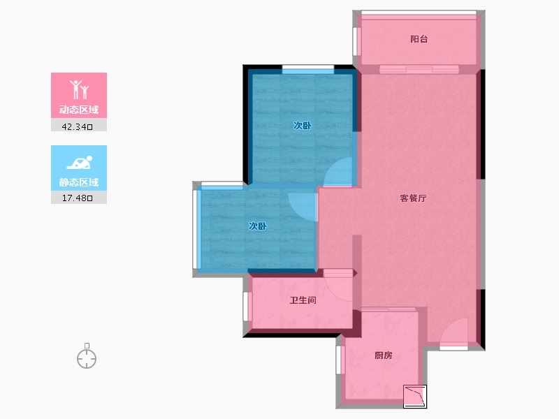 四川省-德阳市-敏捷翰林府-52.65-户型库-动静分区