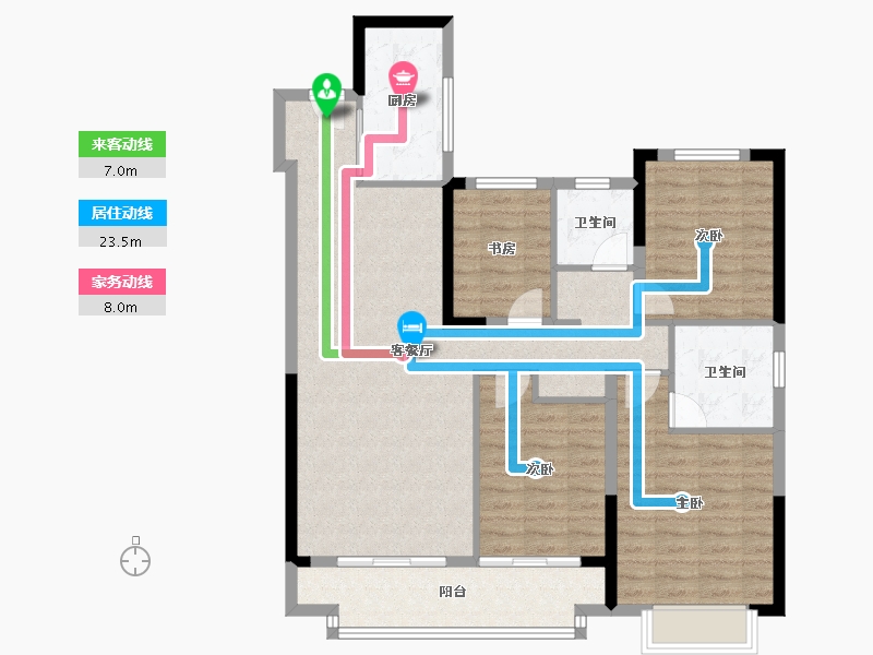 湖北省-武汉市-新城桃李郡-105.60-户型库-动静线