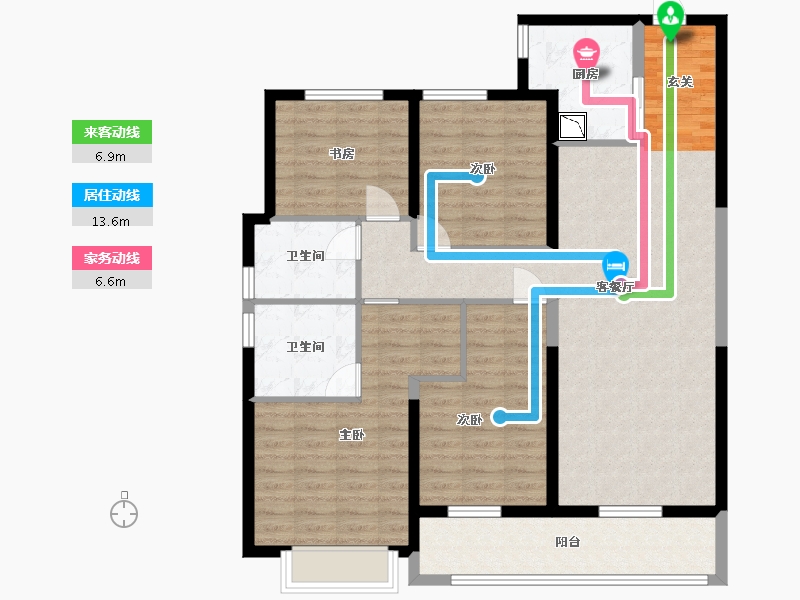 湖北省-武汉市-旭辉千山凌云-114.00-户型库-动静线