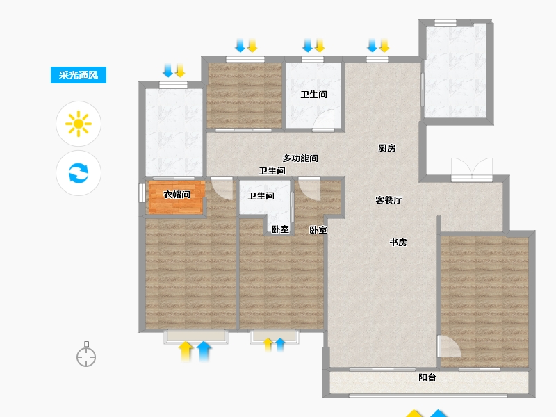 青海省-西宁市-融创东方宸院-134.39-户型库-采光通风