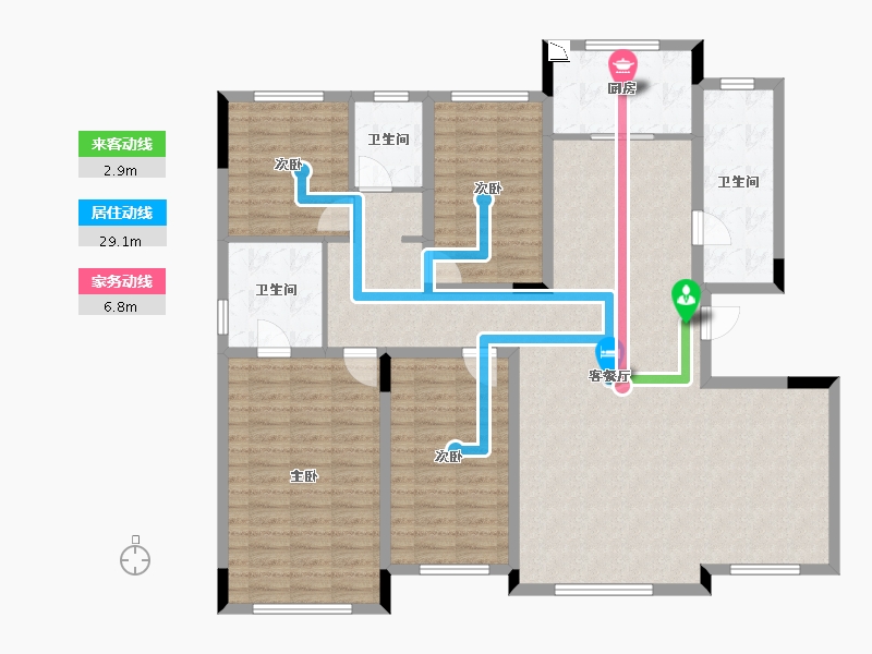 吉林省-长春市-国信净月府-141.13-户型库-动静线