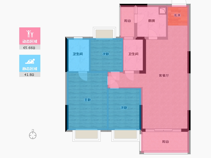 湖北省-武汉市-武汉恒大文化旅游城-96.80-户型库-动静分区