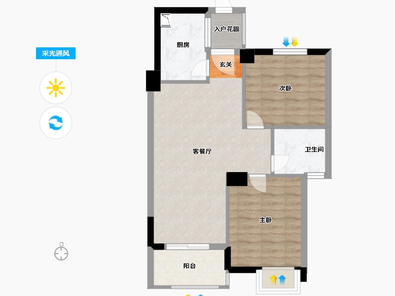 福建省-福州市-汤斜华郡-60.00-户型库-采光通风