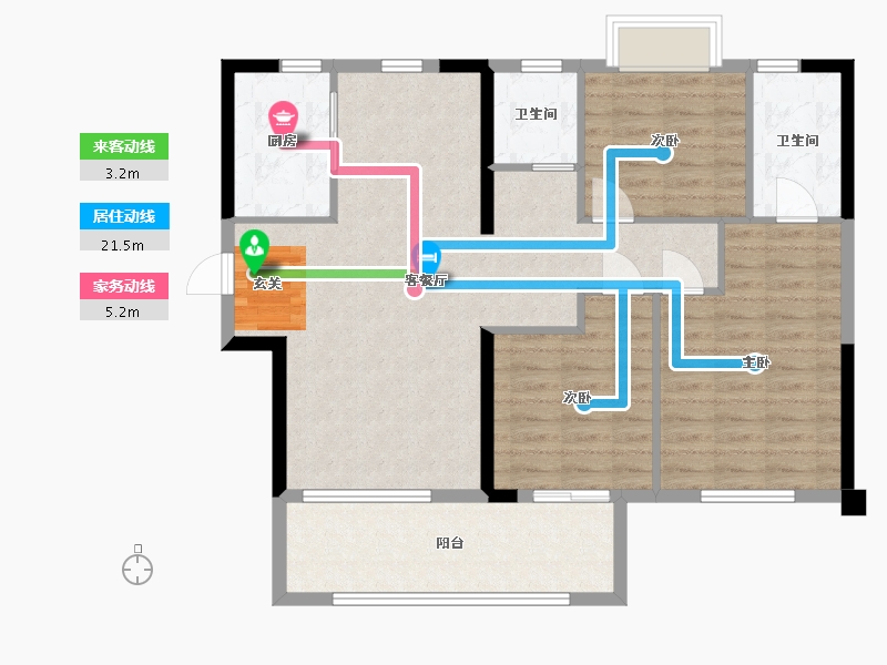 福建省-福州市-天俊华府-95.85-户型库-动静线