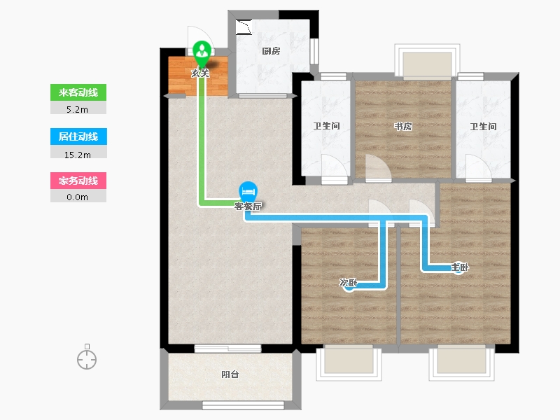 福建省-福州市-新力鼎新悦海湾-87.04-户型库-动静线