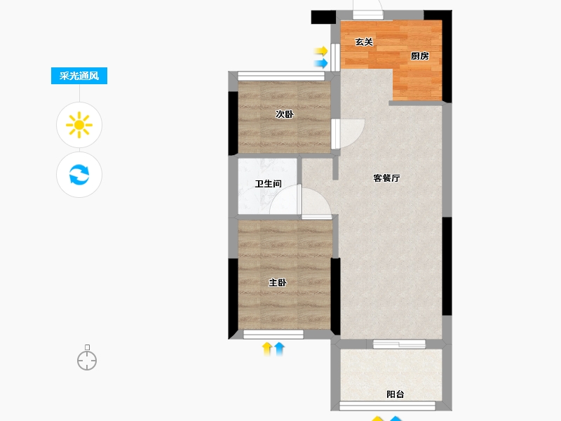 福建省-福州市-融侨悦公馆-41.57-户型库-采光通风