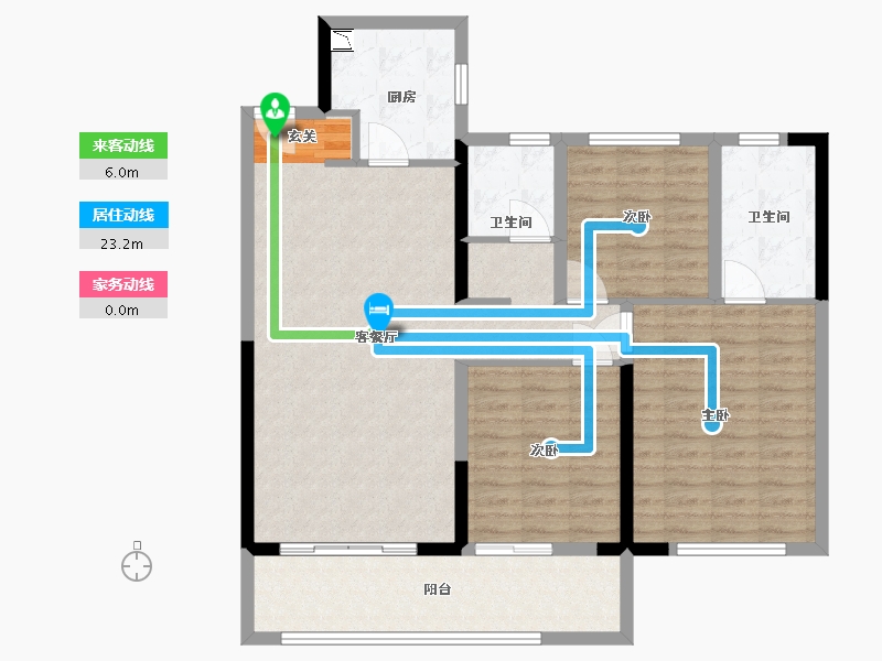 江苏省-南京市-世茂璀璨滨江-105.60-户型库-动静线