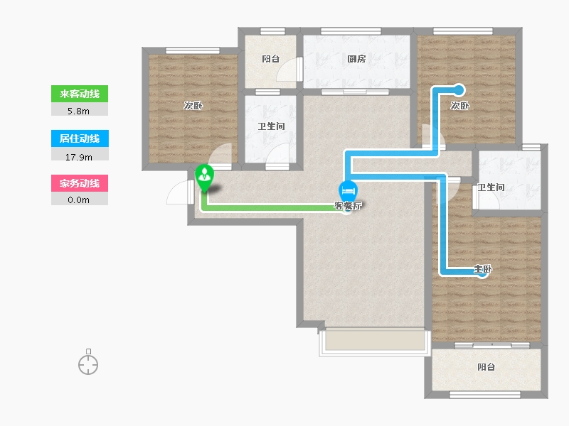 陕西省-西安市-清渭公馆-124.22-户型库-动静线