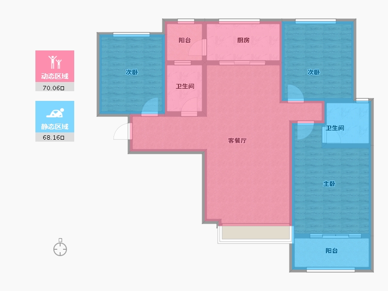 陕西省-西安市-清渭公馆-124.22-户型库-动静分区