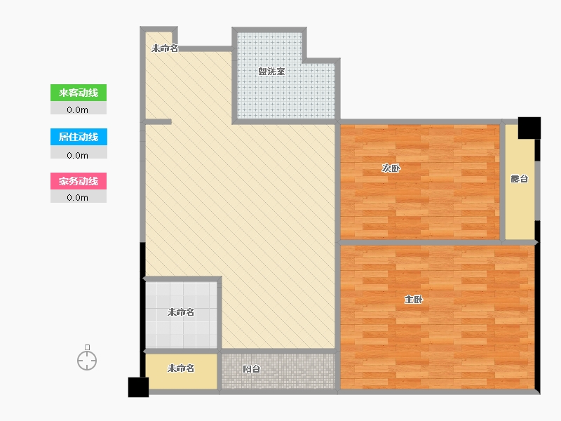 浙江省-嘉兴市-平湖南苑一品A户型75-69.23-户型库-动静线