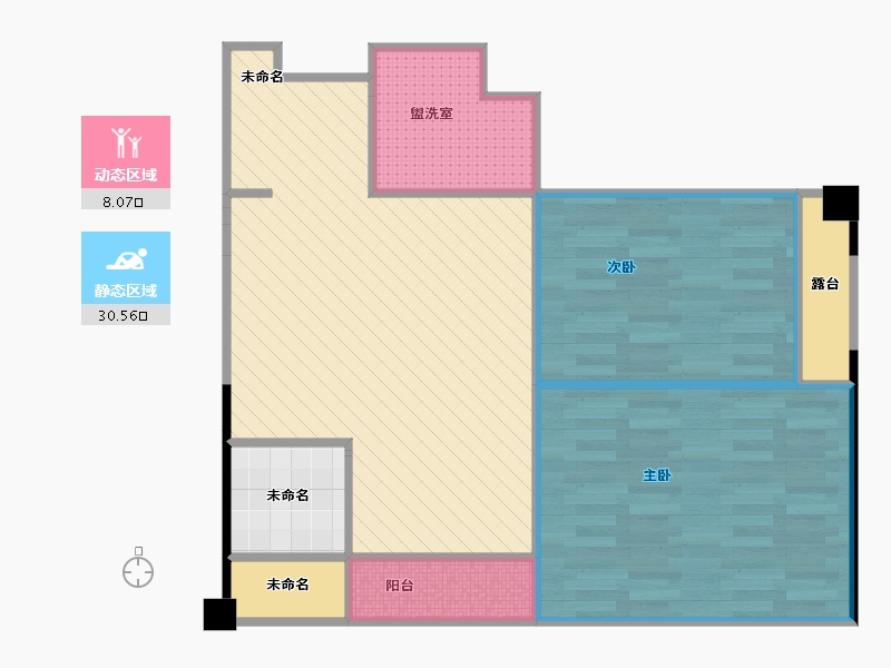 浙江省-嘉兴市-平湖南苑一品A户型75-69.23-户型库-动静分区