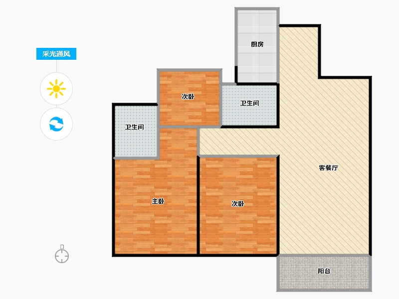 浙江省-嘉兴市-海盐金洲阳光B_100-113.35-户型库-采光通风