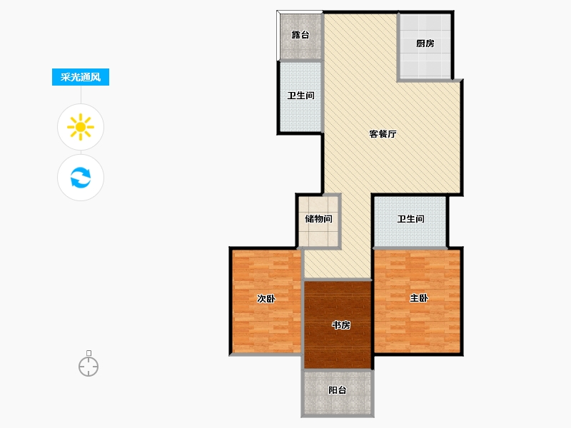 浙江省-嘉兴市-百可世家-107.49-户型库-采光通风