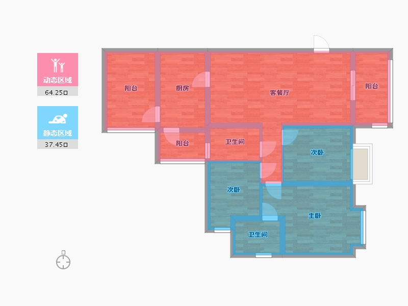 广西壮族自治区-贵港市-郁江湾-89.46-户型库-动静分区