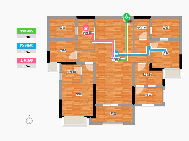 福建省-龙岩市-建发玺院-102.67-户型库-动静线