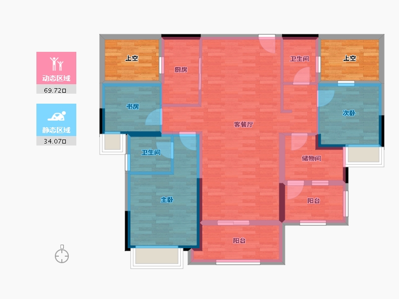 福建省-龙岩市-建发玺院-102.67-户型库-动静分区