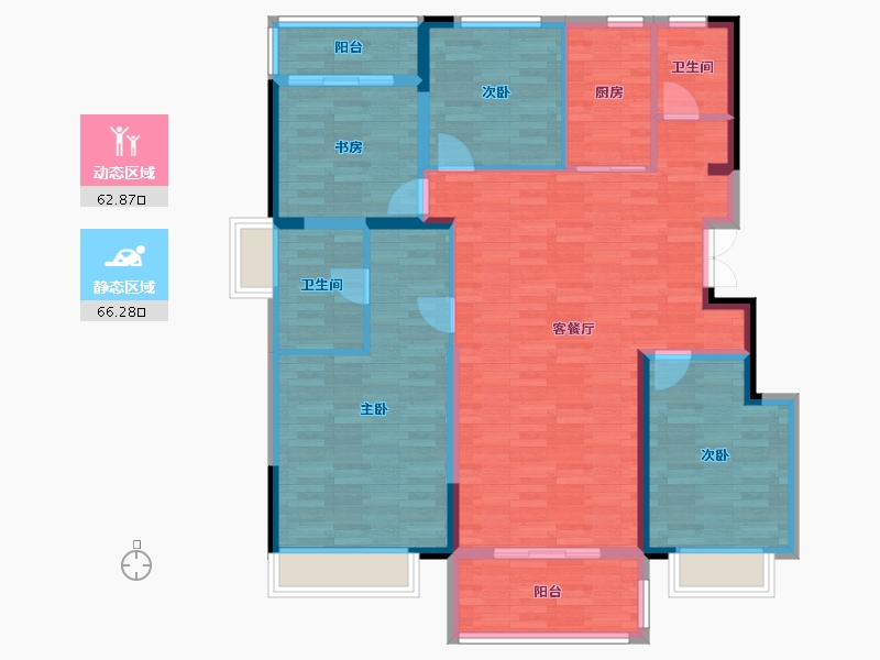 安徽省-合肥市-金科海昱东方花园-116.79-户型库-动静分区