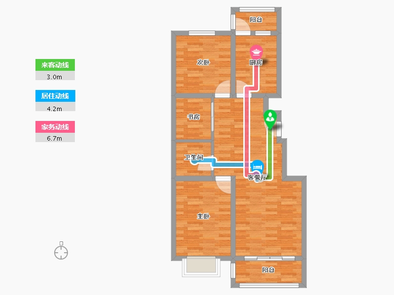 陕西省-榆林市-怀德小区-68.66-户型库-动静线